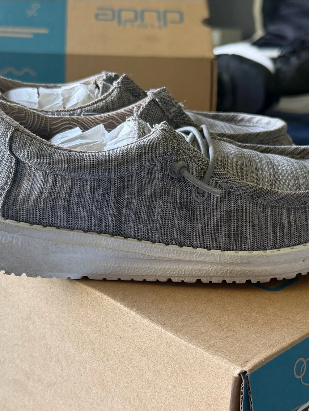 Hey Dude kids Taupe/Gray Lightweight Slip-On Shoes
